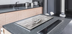 ENORMOUS Tempered GLASS Chopping Board - Induction Cooktop Cover – SINGLE: 80 x 52 cm; DOUBLE: 40 x 52 cm; DD51 : Cloud Sailing