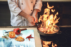 ENORMOUS Tempered GLASS Chopping Board - Induction Cooktop Cover – SINGLE: 80 x 52 cm; DOUBLE: 40 x 52 cm; DD49 Miscellaneous series : Abstract cityscape 1