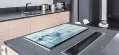 ENORMOUS Tempered GLASS Chopping Board - Induction Cooktop Cover – SINGLE: 80 x 52 cm; DOUBLE: 40 x 52 cm; DD49 Miscellaneous series : Abstract cityscape 1