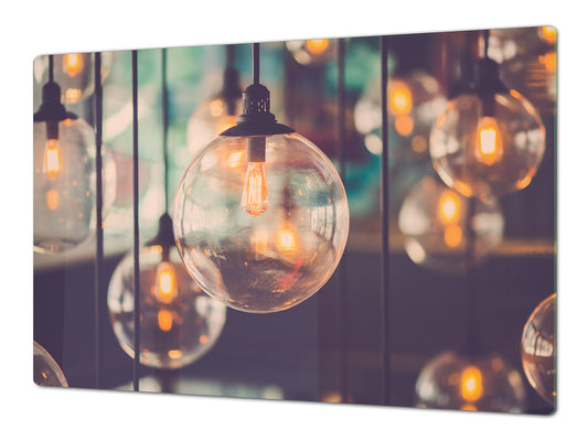 ENORMOUS Tempered GLASS Chopping Board - Induction Cooktop Cover – SINGLE: 80 x 52 cm; DOUBLE: 40 x 52 cm; DD49 Miscellaneous series : Retro lamps