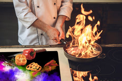UNIQUE Tempered GLASS Kitchen Board – Impact & Scratch Resistant Cooktop cover – SINGLE: 80 x 52 cm; DOUBLE: 40 x 52 cm; DD45 Art Series : Colour explosion 3