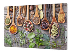 Enorm Küchenbrett aus Hartglas und Induktionskochplattenabdeckung; Food series DD16: African food