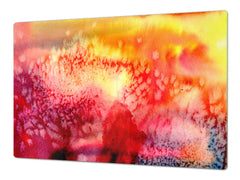 HUGE TEMPERED GLASS COOKTOP COVER – Glass Cutting Board and Worktop Saver – SINGLE: 80 x 52 cm (31,5” x 20,47”); DOUBLE: 40 x 52 cm (15,75” x 20,47”); DD46 Textures Series : Abstract multicoloured background