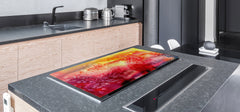 HUGE TEMPERED GLASS COOKTOP COVER – Glass Cutting Board and Worktop Saver – SINGLE: 80 x 52 cm (31,5” x 20,47”); DOUBLE: 40 x 52 cm (15,75” x 20,47”); DD46 Textures Series : Abstract multicoloured background