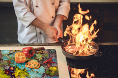 Gigantic Worktop saver and Pastry Board - Tempered GLASS Cutting Board - MEASURES: SINGLE: 80 x 52 cm; DOUBLE: 40 x 52 cm; DD44 Nature series : Rock garden 1