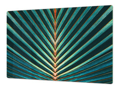 Gigantic Worktop saver and Pastry Board - Tempered GLASS Cutting Board - MEASURES: SINGLE: 80 x 52 cm; DOUBLE: 40 x 52 cm; DD44 Nature series : Palm leaf