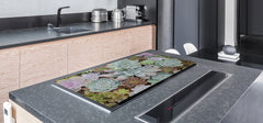 Gigantic Worktop saver and Pastry Board - Tempered GLASS Cutting Board - MEASURES: SINGLE: 80 x 52 cm; DOUBLE: 40 x 52 cm; DD44 Nature series : Rock garden 2