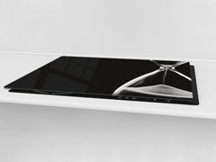 ENORMOUS Tempered GLASS Chopping Board - Induction Cooktop Cover – SINGLE: 80 x 52 cm; DOUBLE: 40 x 52 cm; DD51 : Hourglass in the Void