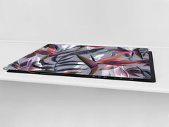 HUGE TEMPERED GLASS COOKTOP COVER – Glass Cutting Board and Worktop Saver – SINGLE: 80 x 52 cm (31,5” x 20,47”); DOUBLE: 40 x 52 cm (15,75” x 20,47”); DD46 Textures Series : Tropical wallpaper 3