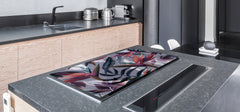 HUGE TEMPERED GLASS COOKTOP COVER – Glass Cutting Board and Worktop Saver – SINGLE: 80 x 52 cm (31,5” x 20,47”); DOUBLE: 40 x 52 cm (15,75” x 20,47”); DD46 Textures Series : Tropical wallpaper 3