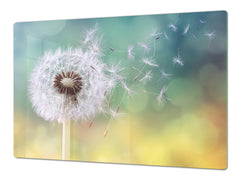 Gigantic Worktop saver and Pastry Board - Tempered GLASS Cutting Board - MEASURES: SINGLE: 80 x 52 cm; DOUBLE: 40 x 52 cm; DD44 Nature series : Dandelion