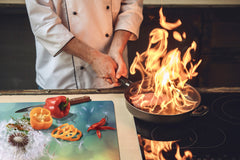 Gigantic Worktop saver and Pastry Board - Tempered GLASS Cutting Board - MEASURES: SINGLE: 80 x 52 cm; DOUBLE: 40 x 52 cm; DD44 Nature series : Dandelion