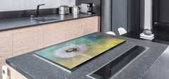 Gigantic Worktop saver and Pastry Board - Tempered GLASS Cutting Board - MEASURES: SINGLE: 80 x 52 cm; DOUBLE: 40 x 52 cm; DD44 Nature series : Dandelion