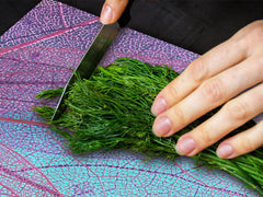 Gigantic Worktop saver and Pastry Board - Tempered GLASS Cutting Board - MEASURES: SINGLE: 80 x 52 cm; DOUBLE: 40 x 52 cm; DD44 Nature series : Transparent turqoise leaves