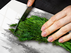 ENORMOUS Tempered GLASS Chopping Board - Induction Cooktop Cover – SINGLE: 80 x 52 cm; DOUBLE: 40 x 52 cm; DD49 Miscellaneous series : Foggy forest