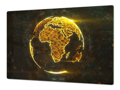 ENORMOUS Tempered GLASS Chopping Board - Induction Cooktop Cover – SINGLE: 80 x 52 cm; DOUBLE: 40 x 52 cm; DD49 Miscellaneous series : Digital globe 1