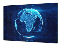 ENORMOUS Tempered GLASS Chopping Board - Induction Cooktop Cover – SINGLE: 80 x 52 cm; DOUBLE: 40 x 52 cm; DD49 Miscellaneous series : Digital globe 2