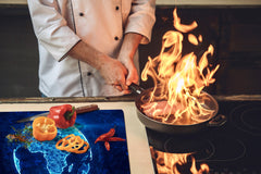 ENORMOUS Tempered GLASS Chopping Board - Induction Cooktop Cover – SINGLE: 80 x 52 cm; DOUBLE: 40 x 52 cm; DD49 Miscellaneous series : Digital globe 2