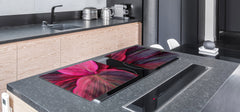 Gigantic Worktop saver and Pastry Board - Tempered GLASS Cutting Board - MEASURES: SINGLE: 80 x 52 cm; DOUBLE: 40 x 52 cm; DD44 Nature series : Fluorescent leaves