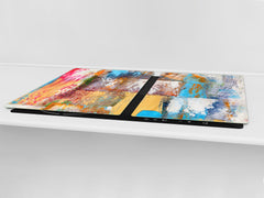 UNIQUE Tempered GLASS Kitchen Board – Impact & Scratch Resistant Cooktop cover – SINGLE: 80 x 52 cm; DOUBLE: 40 x 52 cm; DD45 Art Series : Abstract art background 3