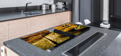 GIGANTIC CUTTING BOARD and Cooktop Cover - Glass Kitchen Board;SINGLE: 80 x 52 cm (31,5” x 20,47”); DOUBLE: 40 x 52 cm (15,75” x 20,47”); DD48 Herbs and spices Series : Curry powder