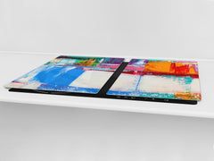 UNIQUE Tempered GLASS Kitchen Board – Impact & Scratch Resistant Cooktop cover – SINGLE: 80 x 52 cm; DOUBLE: 40 x 52 cm; DD45 Art Series : Abstract art background 5