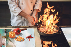 SPECIAL ORDER FOR Carol Wallace | GIGANTIC CUTTING BOARD and Cooktop Cover - Glass Kitchen Board; SINGLE: 96 x 65 cm DD42 Paintings Series: Delicate landscape