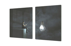 ENORMOUS Tempered GLASS Chopping Board - Induction Cooktop Cover – SINGLE: 80 x 52 cm; DOUBLE: 40 x 52 cm; DD53 : Fishing new ideas