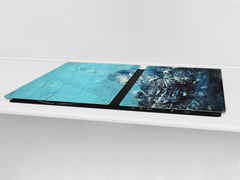 HUGE TEMPERED GLASS COOKTOP COVER – Glass Cutting Board and Worktop Saver – SINGLE: 80 x 52 cm (31,5” x 20,47”); DOUBLE: 40 x 52 cm (15,75” x 20,47”); DD46 Textures Series : Vintage texture