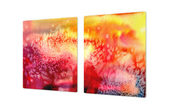 HUGE TEMPERED GLASS COOKTOP COVER – Glass Cutting Board and Worktop Saver – SINGLE: 80 x 52 cm (31,5” x 20,47”); DOUBLE: 40 x 52 cm (15,75” x 20,47”); DD46 Textures Series : Abstract multicoloured background