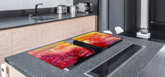 HUGE TEMPERED GLASS COOKTOP COVER – Glass Cutting Board and Worktop Saver – SINGLE: 80 x 52 cm (31,5” x 20,47”); DOUBLE: 40 x 52 cm (15,75” x 20,47”); DD46 Textures Series : Abstract multicoloured background