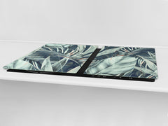 HUGE TEMPERED GLASS COOKTOP COVER β Glass Cutting Board and Worktop Saver β SINGLE: 80 x 52 cm (31,5β x 20,47β); DOUBLE: 40 x 52 cm (15,75β x 20,47β); DD46 Textures Series : Tropical wallpaper 2