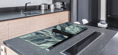 HUGE TEMPERED GLASS COOKTOP COVER β Glass Cutting Board and Worktop Saver β SINGLE: 80 x 52 cm (31,5β x 20,47β); DOUBLE: 40 x 52 cm (15,75β x 20,47β); DD46 Textures Series : Tropical wallpaper 2