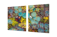 Gigantic Worktop saver and Pastry Board - Tempered GLASS Cutting Board - MEASURES: SINGLE: 80 x 52 cm; DOUBLE: 40 x 52 cm; DD44 Nature series : Rock garden 1