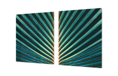 Gigantic Worktop saver and Pastry Board - Tempered GLASS Cutting Board - MEASURES: SINGLE: 80 x 52 cm; DOUBLE: 40 x 52 cm; DD44 Nature series : Palm leaf