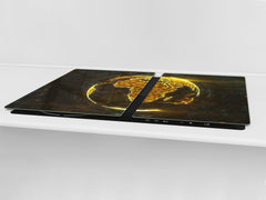 ENORMOUS Tempered GLASS Chopping Board - Induction Cooktop Cover – SINGLE: 80 x 52 cm; DOUBLE: 40 x 52 cm; DD49 Miscellaneous series : Digital globe 1