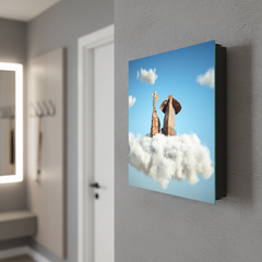 Petite armoire pour clés avec motif au choix K01 Lignes concentriques