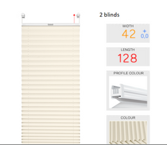 7 pleated blinds with adhesive fixings