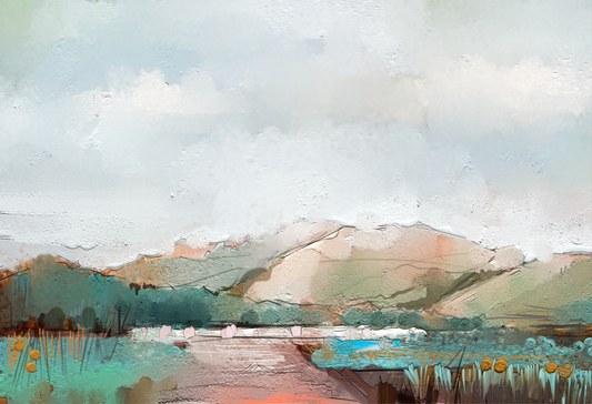 SPECIAL ORDER FOR Carol Wallace | GIGANTIC CUTTING BOARD and Cooktop Cover - Glass Kitchen Board; SINGLE: 96 x 65 cm DD42 Paintings Series: Delicate landscape