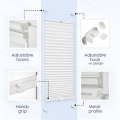 Custom No-Drill Pleated Blinds – EasyInstallation, Made to Measure