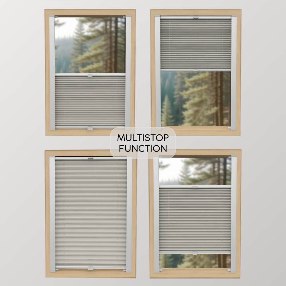 Made to measure blackout pleated blind installed with drilling