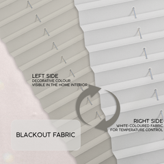 BLACKOUT Custom Skylight Pleated Blind - Made-to-Measure with Drilling - Available in 7 Fabric Colours - Adjustable Up and Down Shades - Premium Interior Window Covering