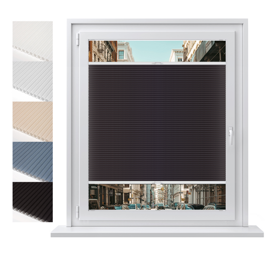 Concept Blinds® Made-to-Measure Honeycomb Pleated Blinds - Custom Up & Down Shades with Drilling - Semi-Transparent - Width 30-170cm, Height 20-240cm - Light Filtering Window Shades