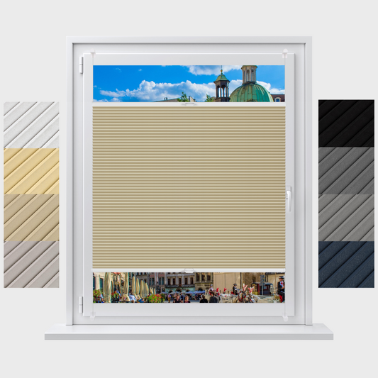 Concept Blinds Honeycomb Blackout Pleated Blinds - Custom Made Pleated Shades- No Drill, Easy Fit - Opaque & Light Blocking - 30-170cm Wide x 20-240cm Drop - Made to Measure Window Shades Visit the Concept Crystal Store