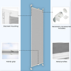 Cortinas plisadas personalizadas Concept Blinds - Ancho de 40 cm a 200 cm - Alto de 20 cm a 260 cm - Hechas a medida - Cobertura premium para ventanas y puertas