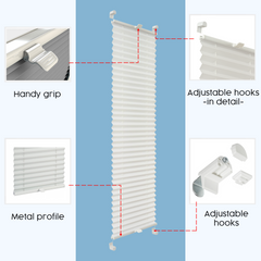 Luxury Blackout Custom Pleated Shades – Pearlescent Fabric, Made to Measure, Easy No-Drill Installation