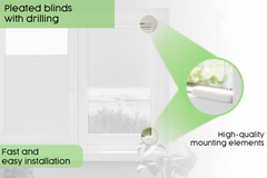 Blackout Custom Pleated Shades – Made to Measure, Easy Drill Installation, Perfect Light Blocking