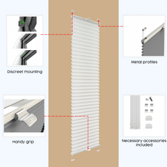 Customizable Blackout Pleated Blinds Drill Mounted – Made to Measure & Total Darkness