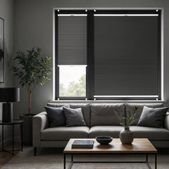 Concept Blinds - Customisable Blackout Pleated Blinds - Mounting with no drilling - Blackout Material - Window Sizes 30-130cm x 40-230cm