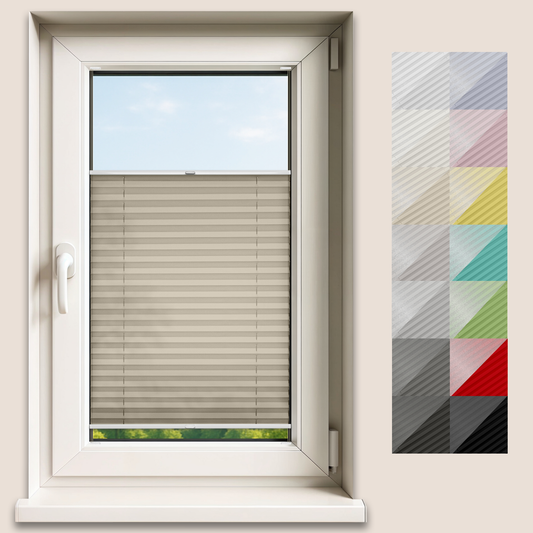 Concept Blinds Thermal Customised Pleated Shades - Thermal Fabric - Made-to-Measure Windows Shades - Easy Installation WITH DRILLING - Width 30–130cm x Height 40-230cm
